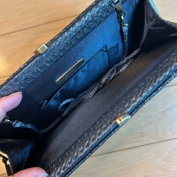 NWOT Kate Landry Metallic Silver Clutch - Picture 9 of 12